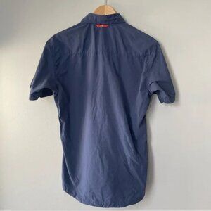 PEAK PERFORMANCE Blue Short Sleeve Button Up Shirt Size Hiking Golf Outdoor